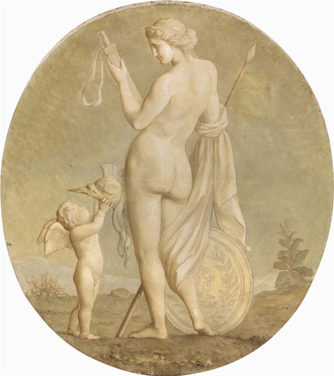 Scuola Neoclassica Francese del XIX Secolo - Quattro Dipinti Monocromi