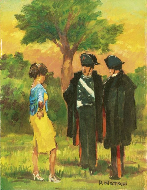 Renato Natali : Mondana  - Olio su tavola - Auction XIX AND XX CENTURY PAINTINGS AND SCULPTURES - II - Casa d'aste Farsettiarte