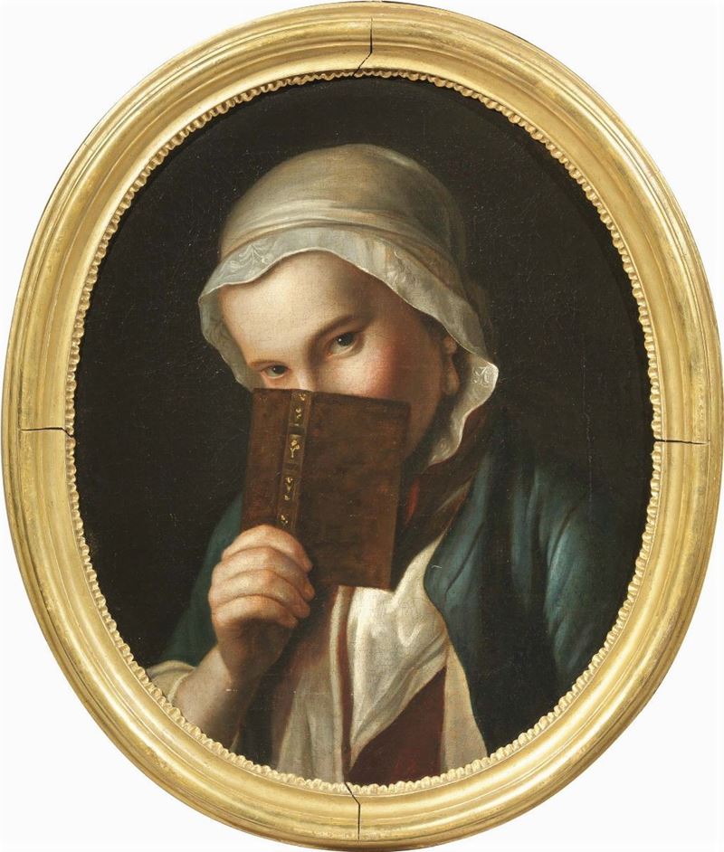 Scuola Veneta del XVIII Secolo - Giovane Donna con Libro