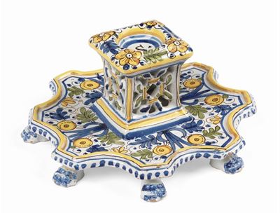Saliera in Maiolica Policroma