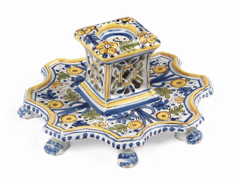 Saliera in Maiolica Policroma