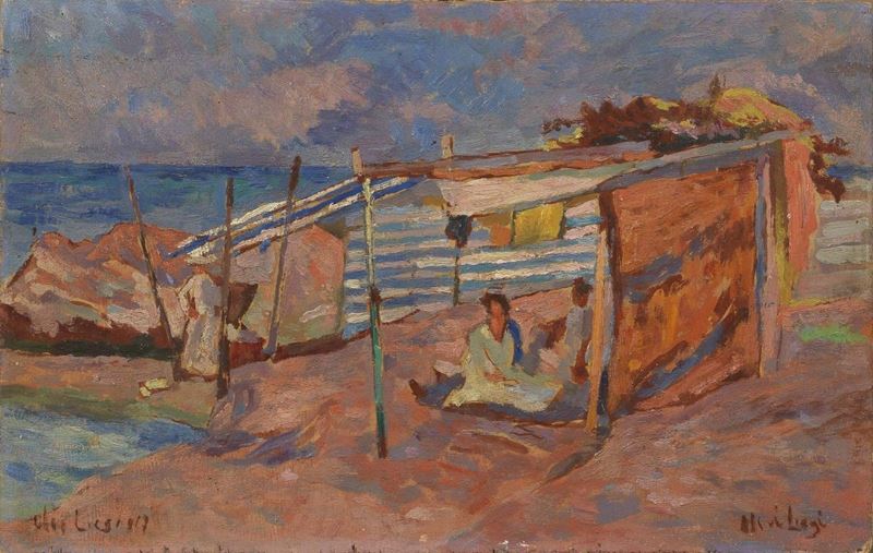 Luigi Levi Ulvi Liegi - Bagnanti a Livorno