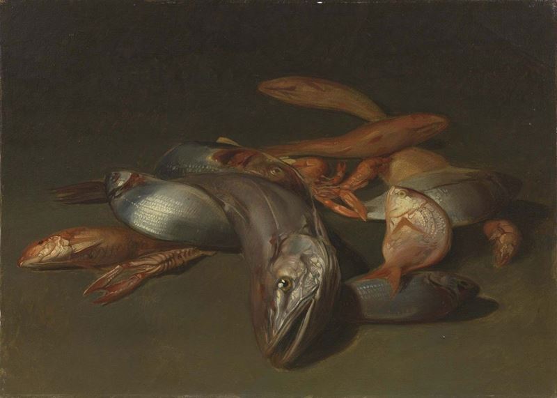 Anonimo del XIX Secolo - Natura Morta con Pesci