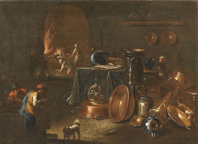 Gian Domenico Valentino (attr. A) - Interno di Cucina