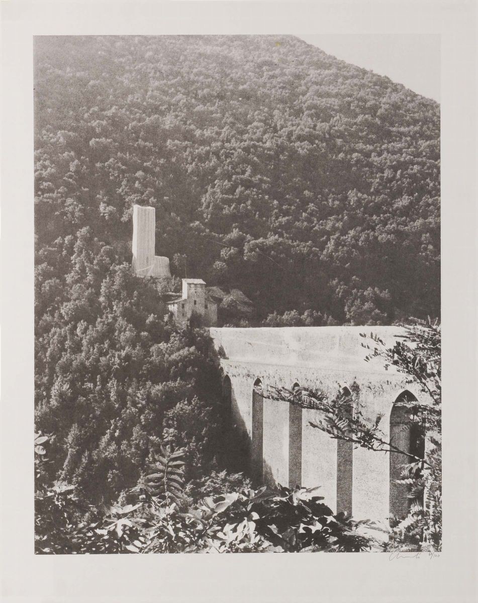 Christo Javacheff Christo - Due Grafiche da «packet Fountain And Packet Tower, Spoleto, 1968»