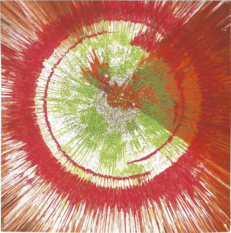 Catherine Mckee con Damien Hirst - Spin Painting