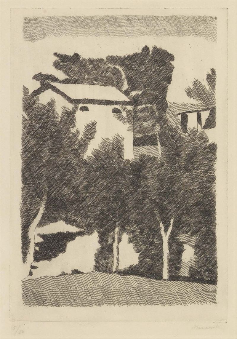 Giorgio Morandi - Paesaggio con Tre Alberi