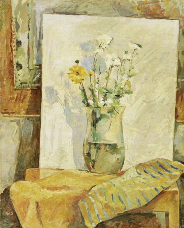 Sandro Biazzi - Interno con vaso di fiori