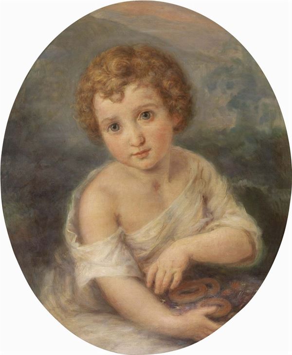 Scuola lombarda del XIX secolo - Ritratto di bambino