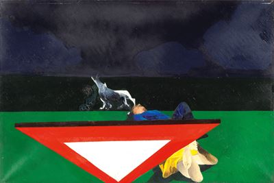 Storia per una "coppia", olio su tela (1976)