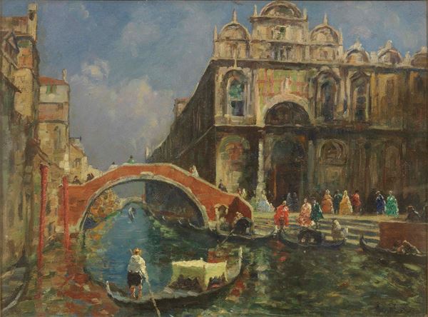 Erma Zago - Veduta di Venezia con Campo San Giovanni e Paolo e Rio dei Mendicanti