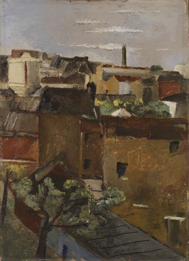 Fausto Pirandello - Tetti di Parigi
