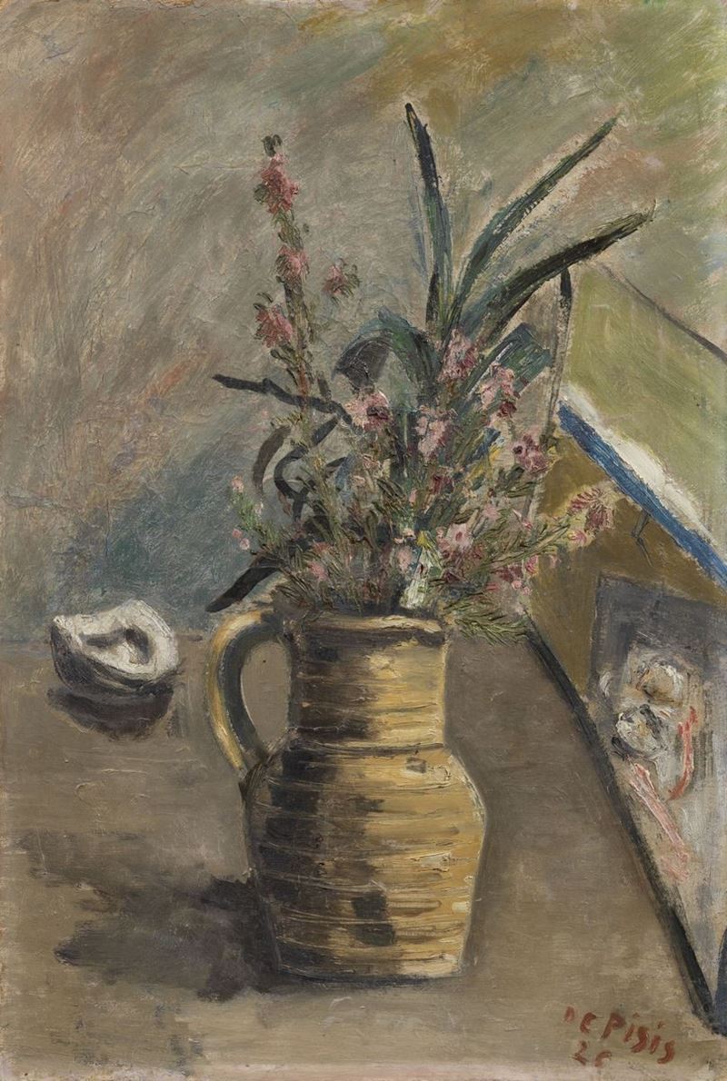Filippo De Pisis - Brocca con Fiori