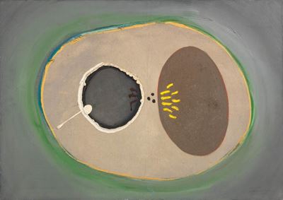 Mimmo Rotella, Vegetal Love, olio su tela (1959)