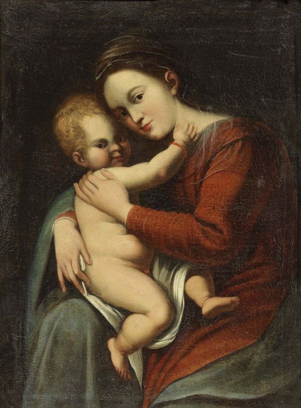 Scuola emiliana fine XVII secolo - Madonna col Bambino