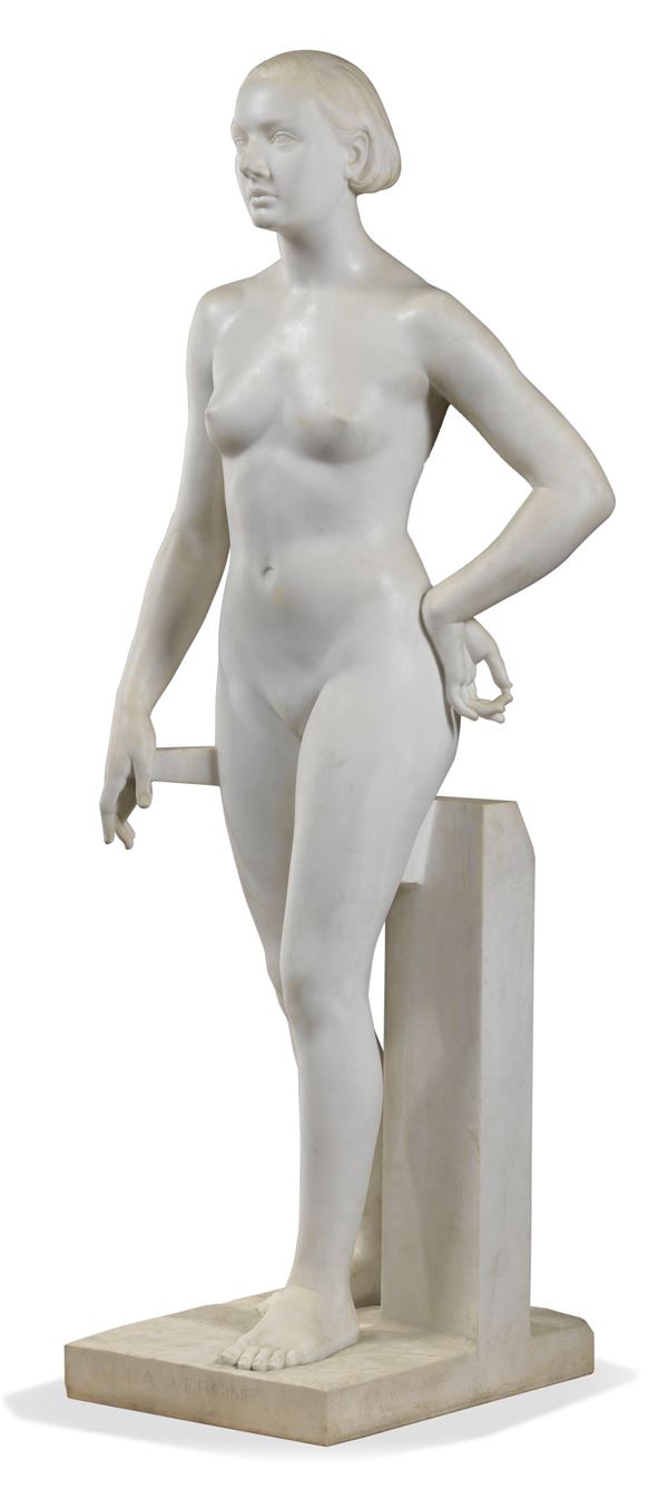 Arrigo Minerbi : Vergine  (1933)  - Scultura in marmo - Asta Dipinti e Sculture del XIX e XX secolo - II - Casa d'aste Farsettiarte