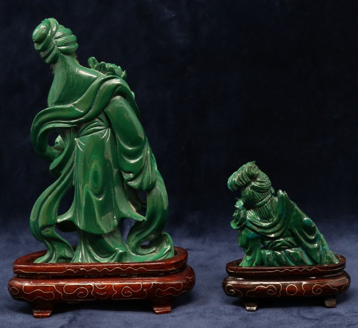 Due Sculture Cinesi in Malachite