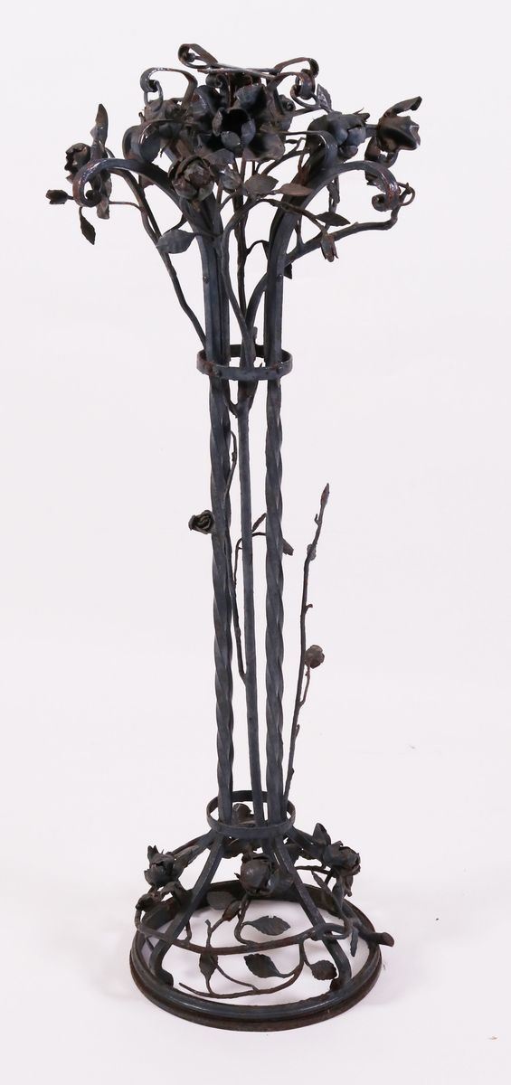 Colonna Portavaso con Fusto in Ferro Battuto