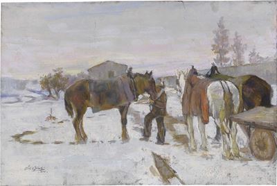 Cavalli nella Neve