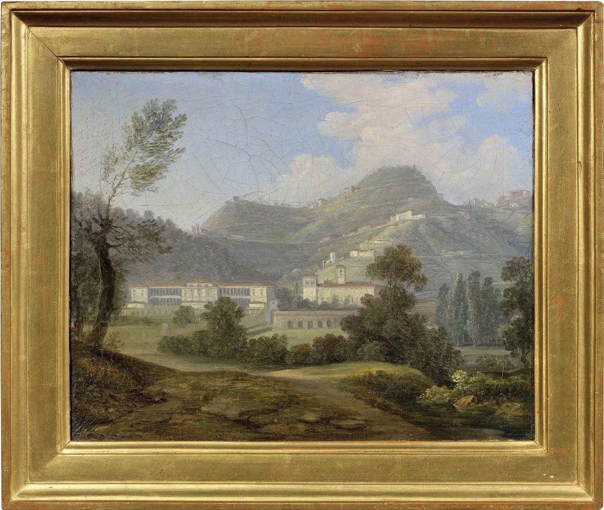 Ignoto Lombardo Prima Metà del XIX Secolo - «paesaggio con Monastero» e «paesaggio con Edificio N...