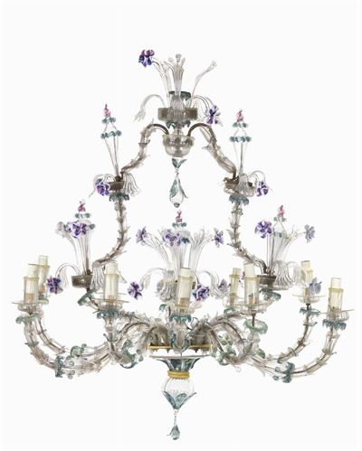 Grande Lampadario in Vetro di Murano