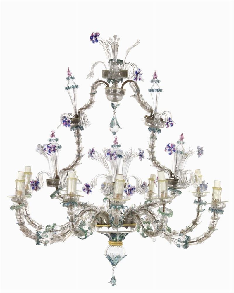 Grande Lampadario in Vetro di Murano