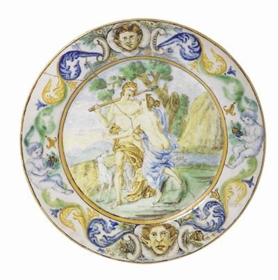 Coppia di Piatti in Maiolica