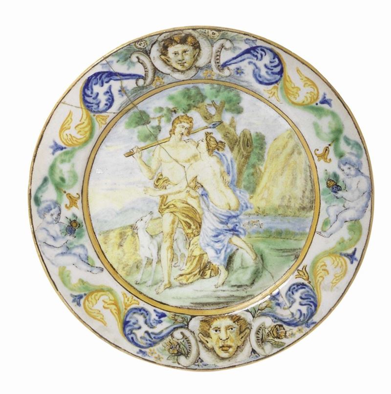 Coppia di Piatti in Maiolica