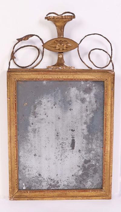 Specchiera in Legno Intagliato e Dorato