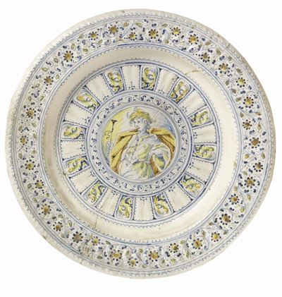 Grande Piatto da Parata in Maiolica Bianca