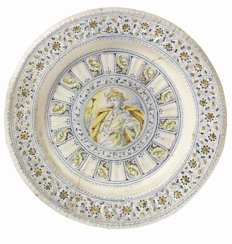Grande Piatto da Parata in Maiolica Bianca