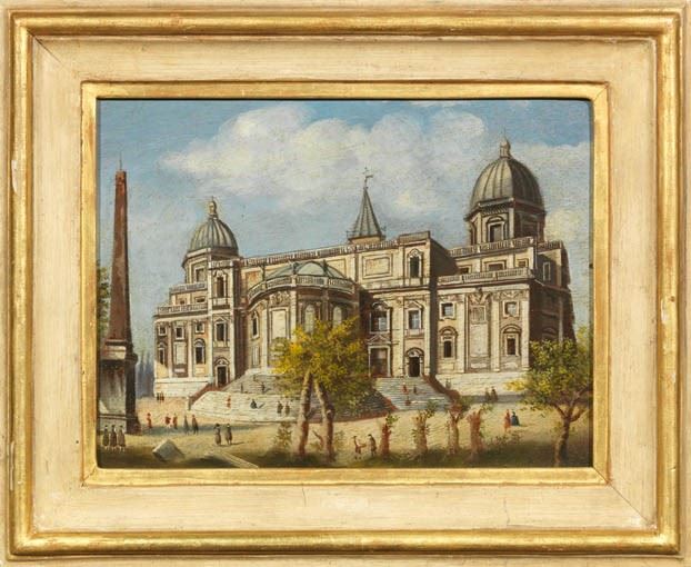 Scuola Romana Fine XVIII - Inizio XIX Secolo - Veduta Dell'abside della Basilica di Santa Maria M...