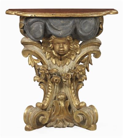 Consolle in Legno Intagliato e Dorato