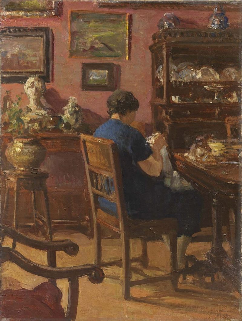 Lionello Balestrieri - Signora che Ricama