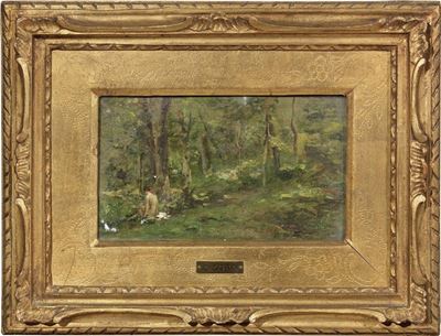 Paesaggio Boscoso con Nudo Femminile
