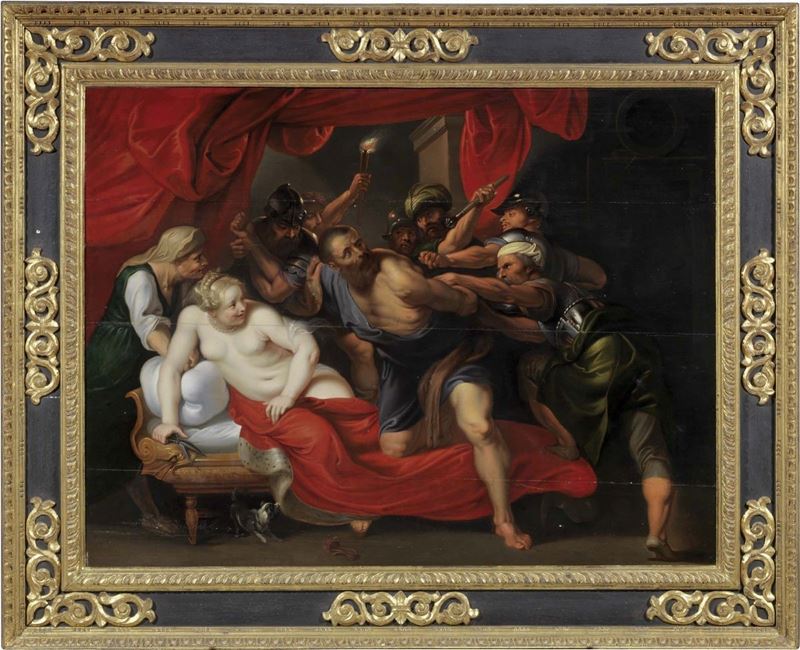 Scuola Fiamminga del XVII Secolo - Sansone e Dalila