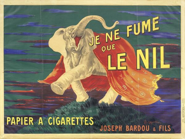 Leonetto Cappiello : Je ne fume que le Nil  ((1912))  - Litografia a colori su carta applicata su tavola - Asta DIPINTI E SCULTURE DEL XIX E XX SECOLO - II - Casa d'aste Farsettiarte