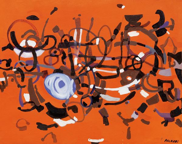 Carla Accardi : Rosso  (1954)  - Olio e smalto su tela - Asta Arte Moderna e Contemporanea - I - Casa d'aste Farsettiarte