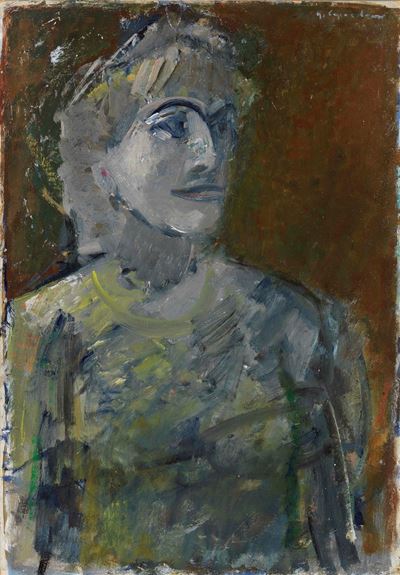 Figura femminile su fondo scuro
