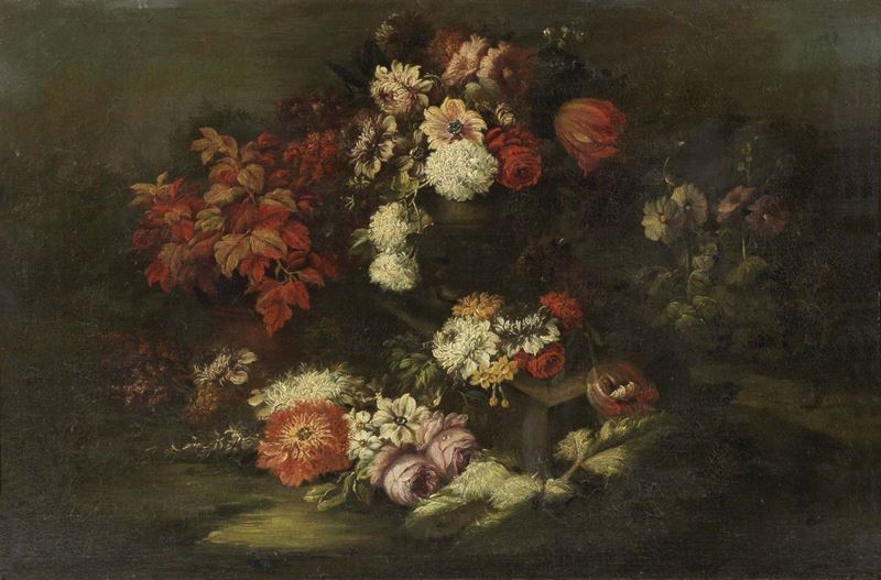 Scuola Italia Settentrionale del XVIII Secolo - Natura Morta con Fiori