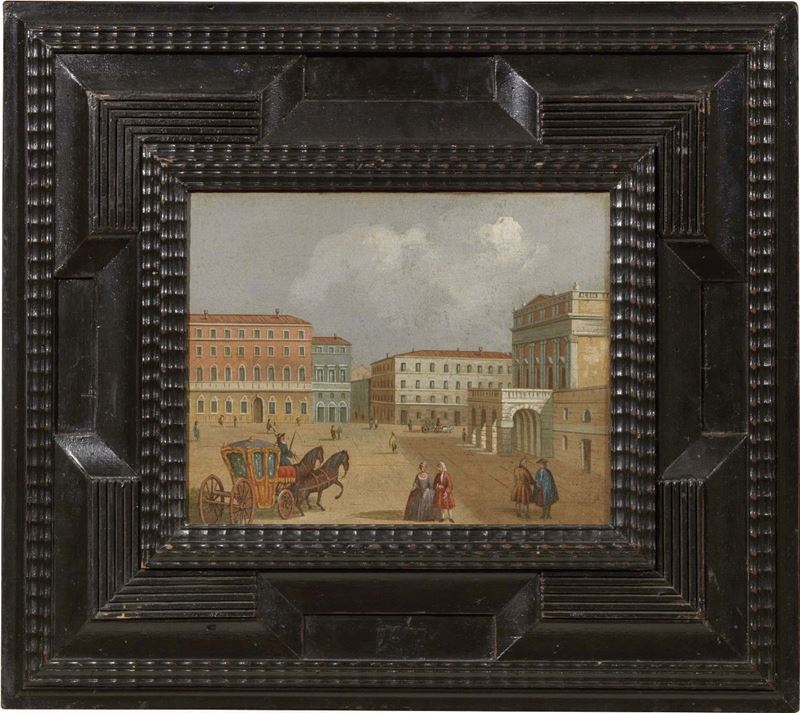 Ignoto XVIII - XIX Secolo - Veduta di Piazza della Scala a Milano