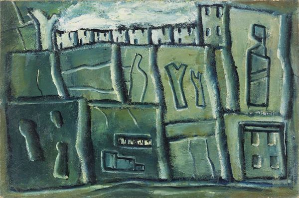 Mario Sironi : Composizione  ((1945-49))  - Olio su tela - Auction MODERN ART - II - Casa d'aste Farsettiarte