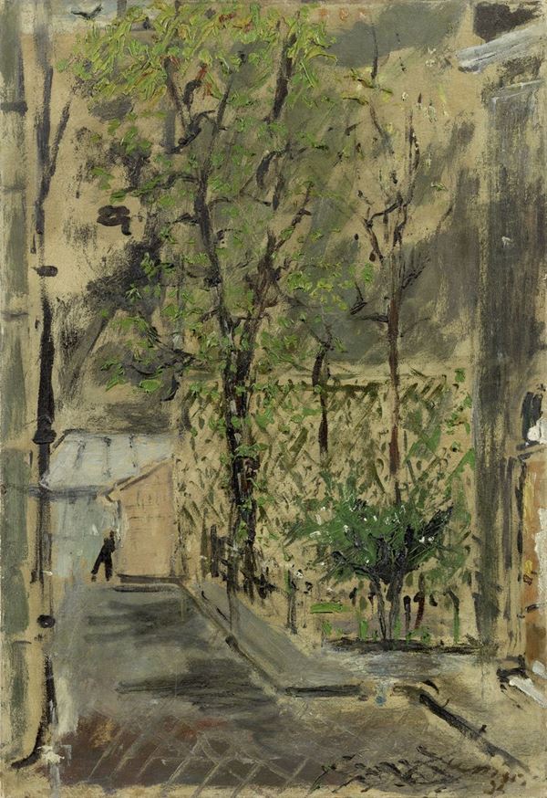 Filippo de Pisis : Scorcio di Parigi  (1932)  - Olio su tela - Auction MODERN ART - II - Casa d'aste Farsettiarte