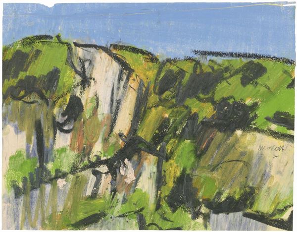 Ennio Morlotti : Vegetazione, rocce di Porlezza  - Pastello su carta - Auction CONTEMPORARY ART - I - Casa d'aste Farsettiarte