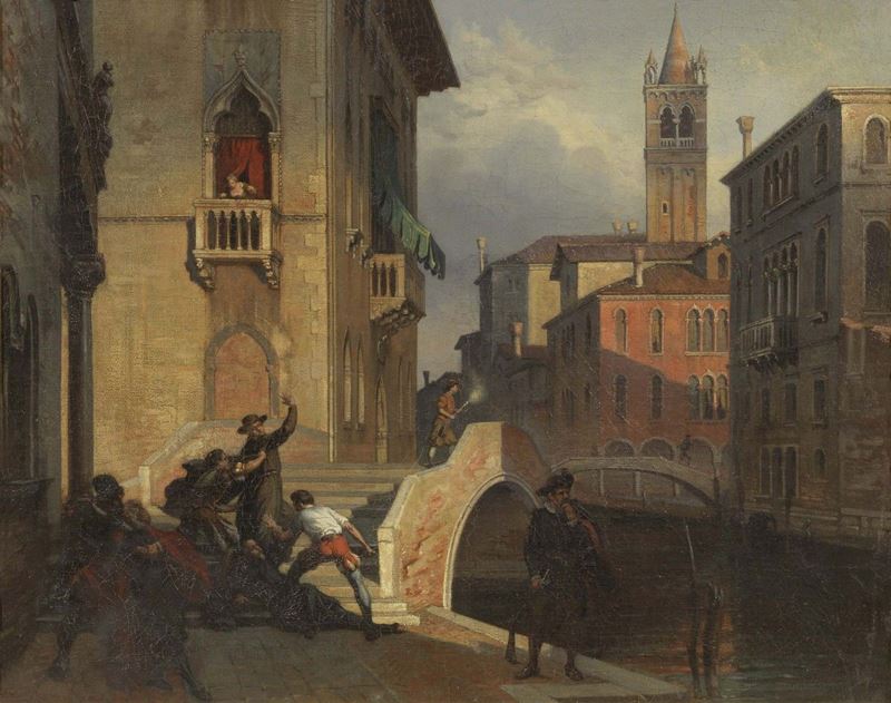 Ignoto del XIX Secolo - Venezia, Scena Storica