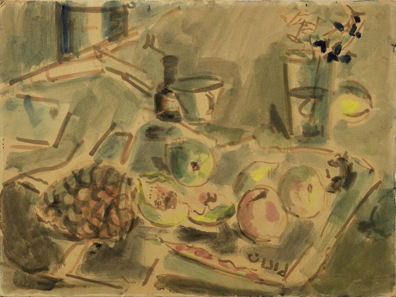 Filippo De Pisis - Natura Morta con Frutta