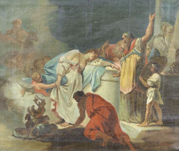 Ignoto del XIX secolo : Sacrificio di Ifigenia  - Olio su tela - Asta IMPORTANTI DIPINTI ANTICHI - I - Casa d'aste Farsettiarte