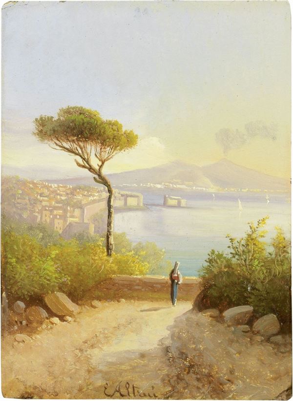 E. Altrui - «Veduta del Golfo di Napoli» e «Firenze vista dall'Affrico»