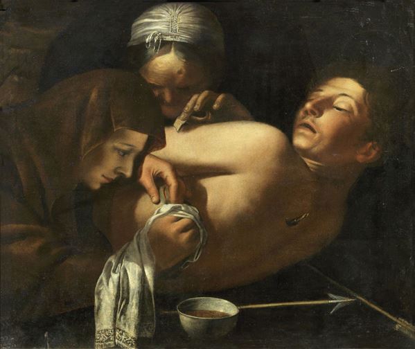 Ignoto caravaggesco del XVII secolo - San Sebastiano e le pie donne