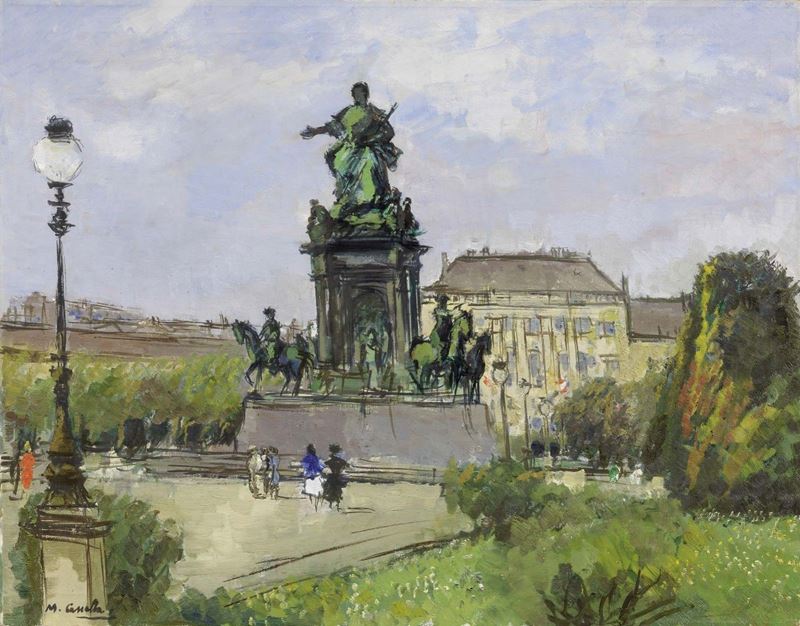 Michele Cascella - Vienna. Mariatheresienplatz
